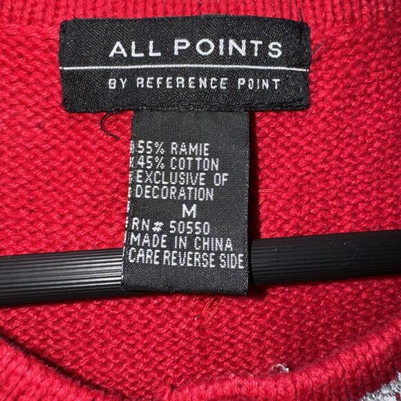 All Points Womens Beaded Embroidered Holiday Snow Globe Sweater Vest Red Medium - Picture 3 of 10